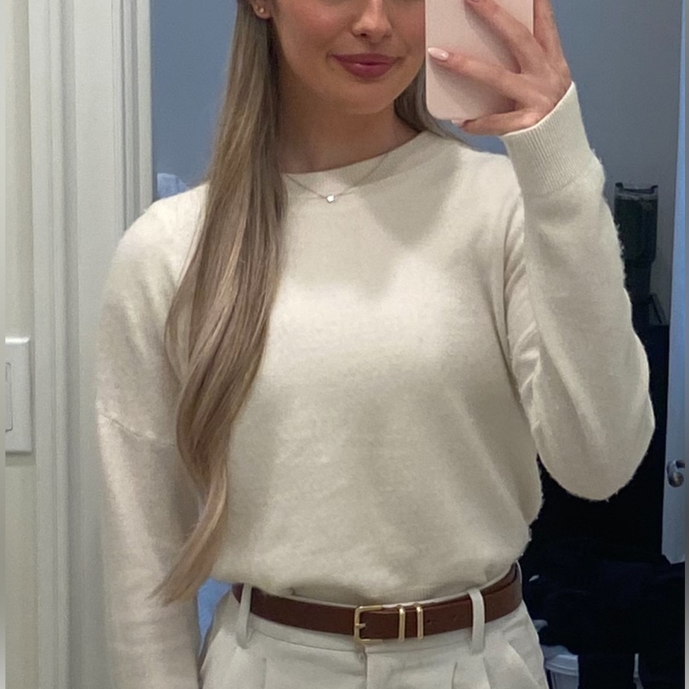 Abercrombie & Fitch White Cashmere Sweater